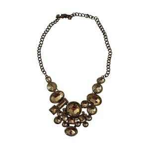 CHICOS  chico's‎ RARE VINTAGE STATEMENT GOLD BIB NECKLACE  8 in. to 11 in.